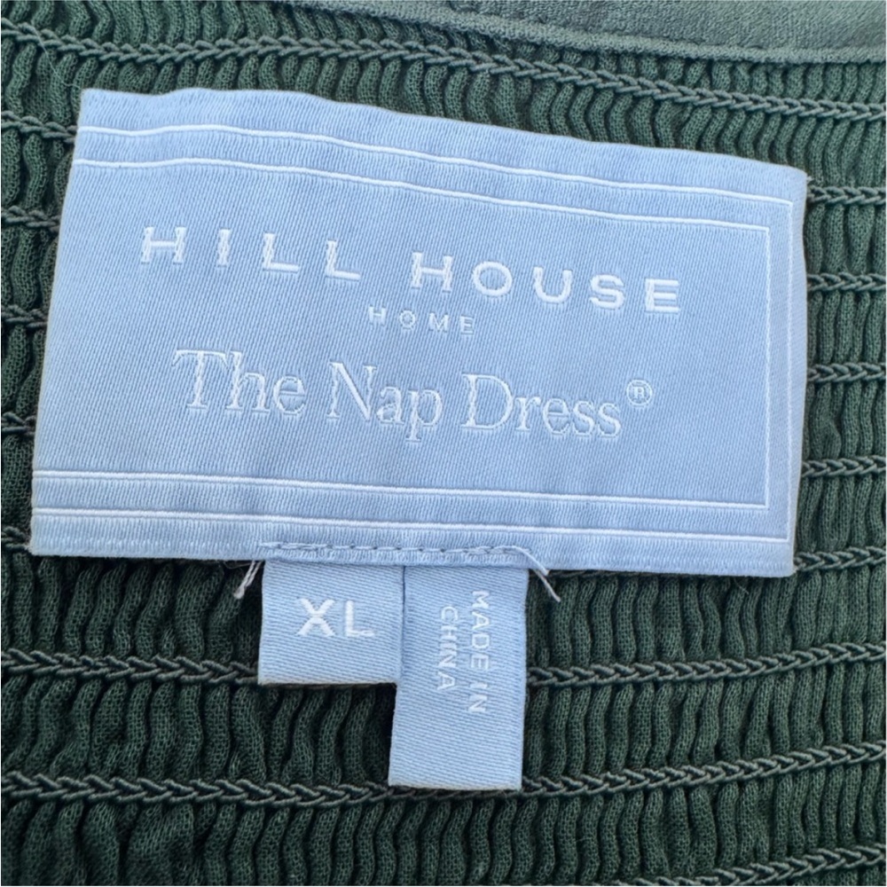 Hill House Louisa Nap Dress Green Smocked Puff Sleeve Midi Cottagecore Size XL - Picture 9 of 13